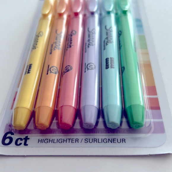 🆕 NEW 6 Highlighter Sharpie Smear Guard (Pastel Colors) - Picture 4 of 6